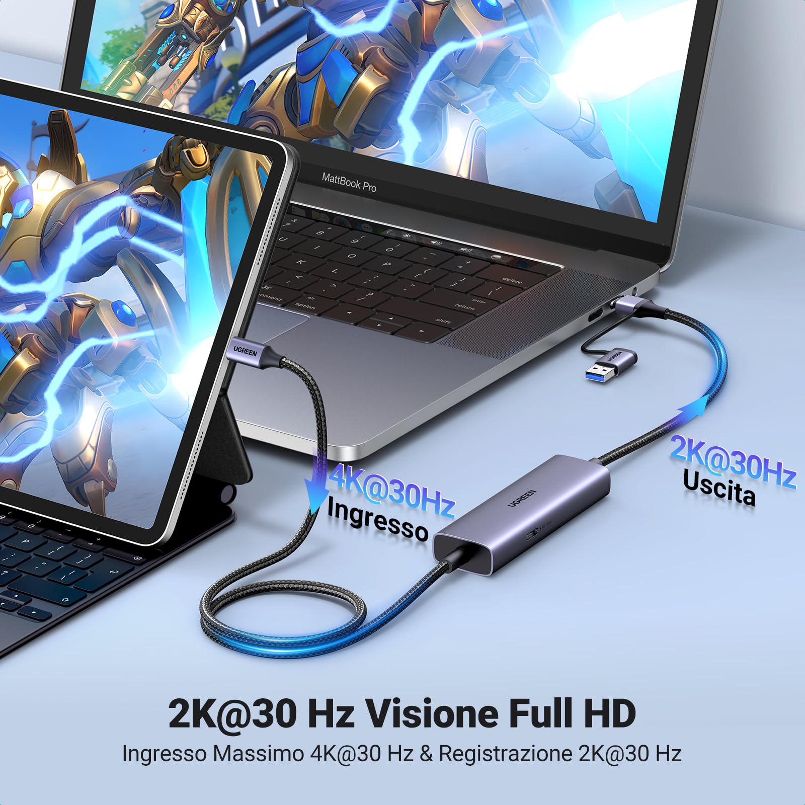 ugreen-scheda-di-acquisizione-video-usb-c-4k-2k-con-ricarica-pd-100w image 2