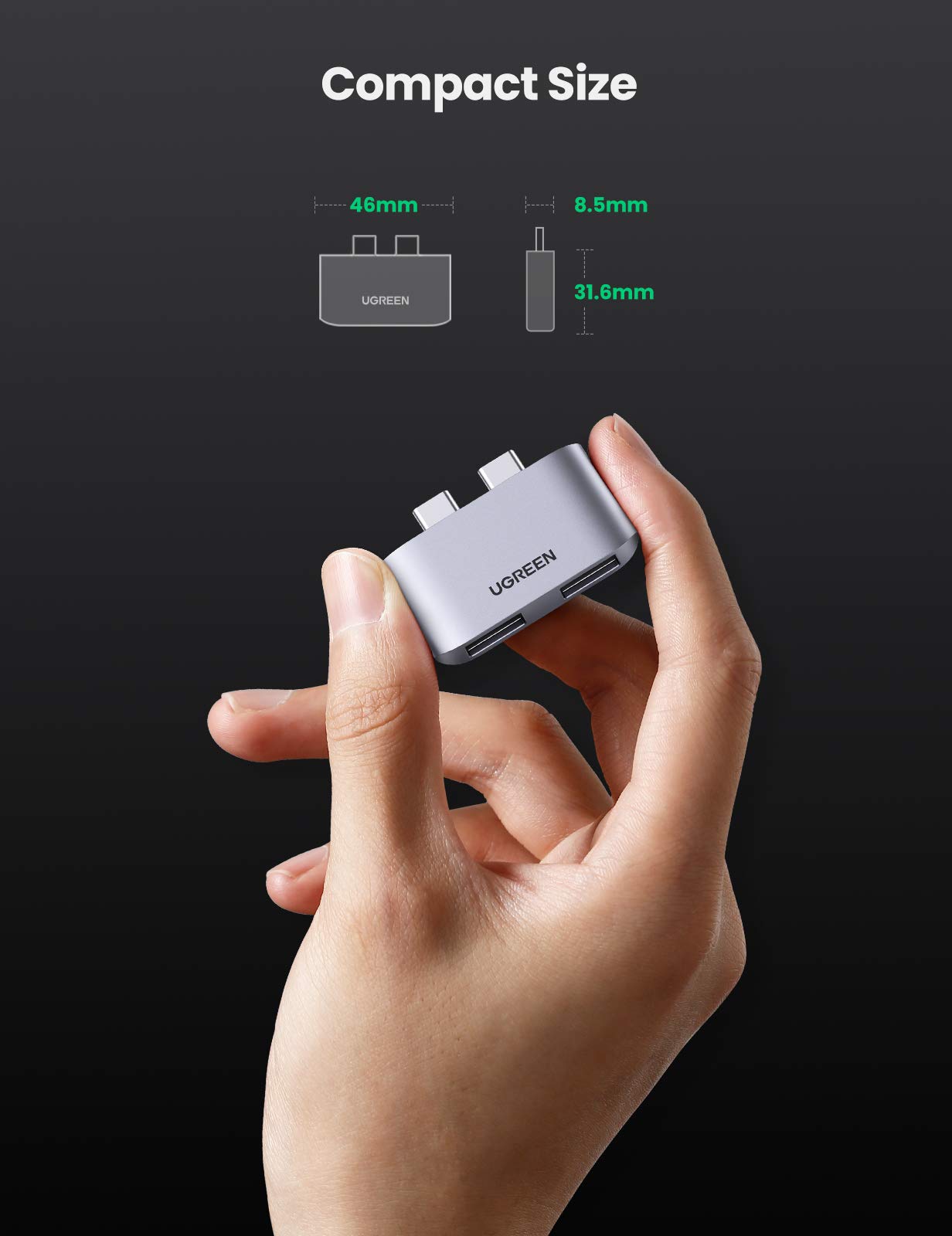 ugreen-hub-usb-c-a-2-porte-usb-3-1-10gbps-per-macbook image 7