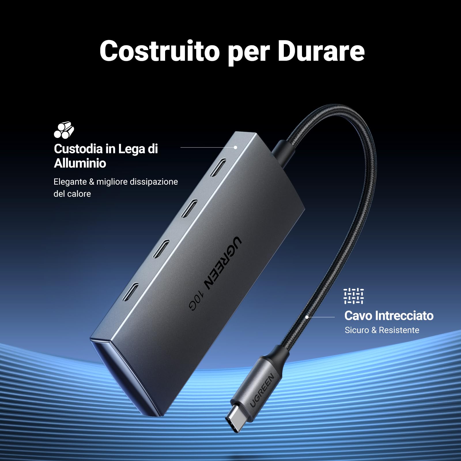 ugreen-hub-usb-c-3-2-gen-2-10gbps-a-4-porte-usb-c image 6