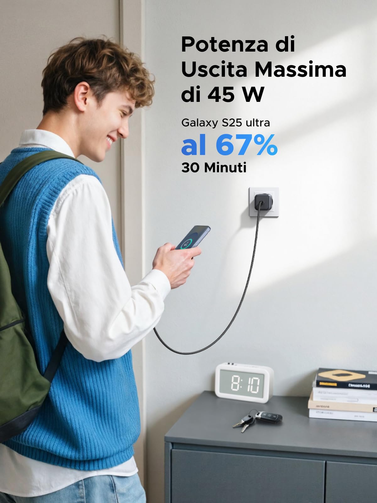 ugreen-zapix-caricatore-usb-c-45w-gan-pd-3-0-pps-singola-porta image 3