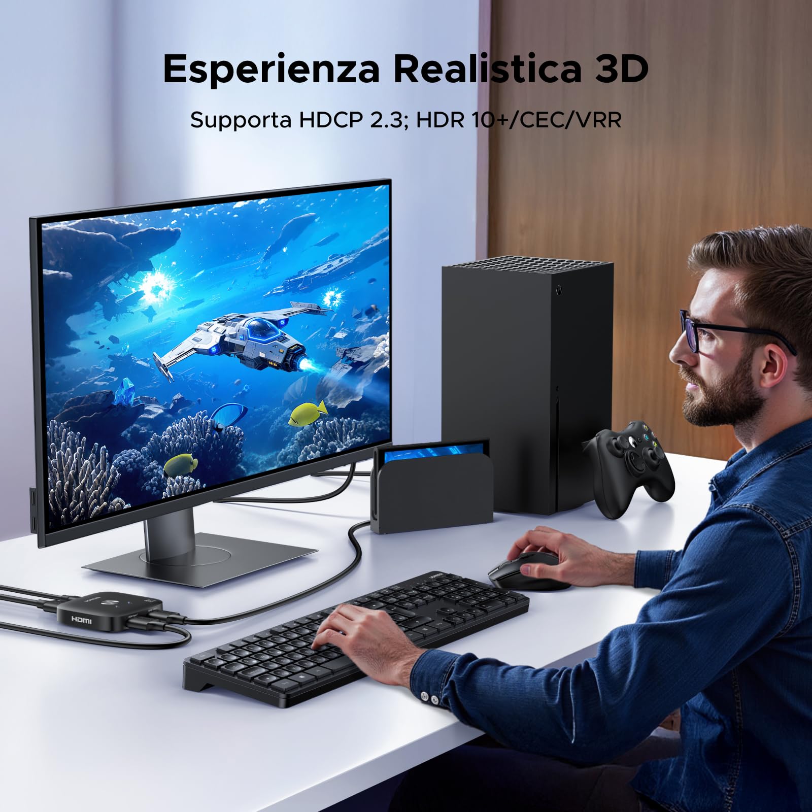 ugreen-switch-hdmi-2-1-8k-60hz-commutatore-2-ingressi-1-uscita-4k-240hz image 7