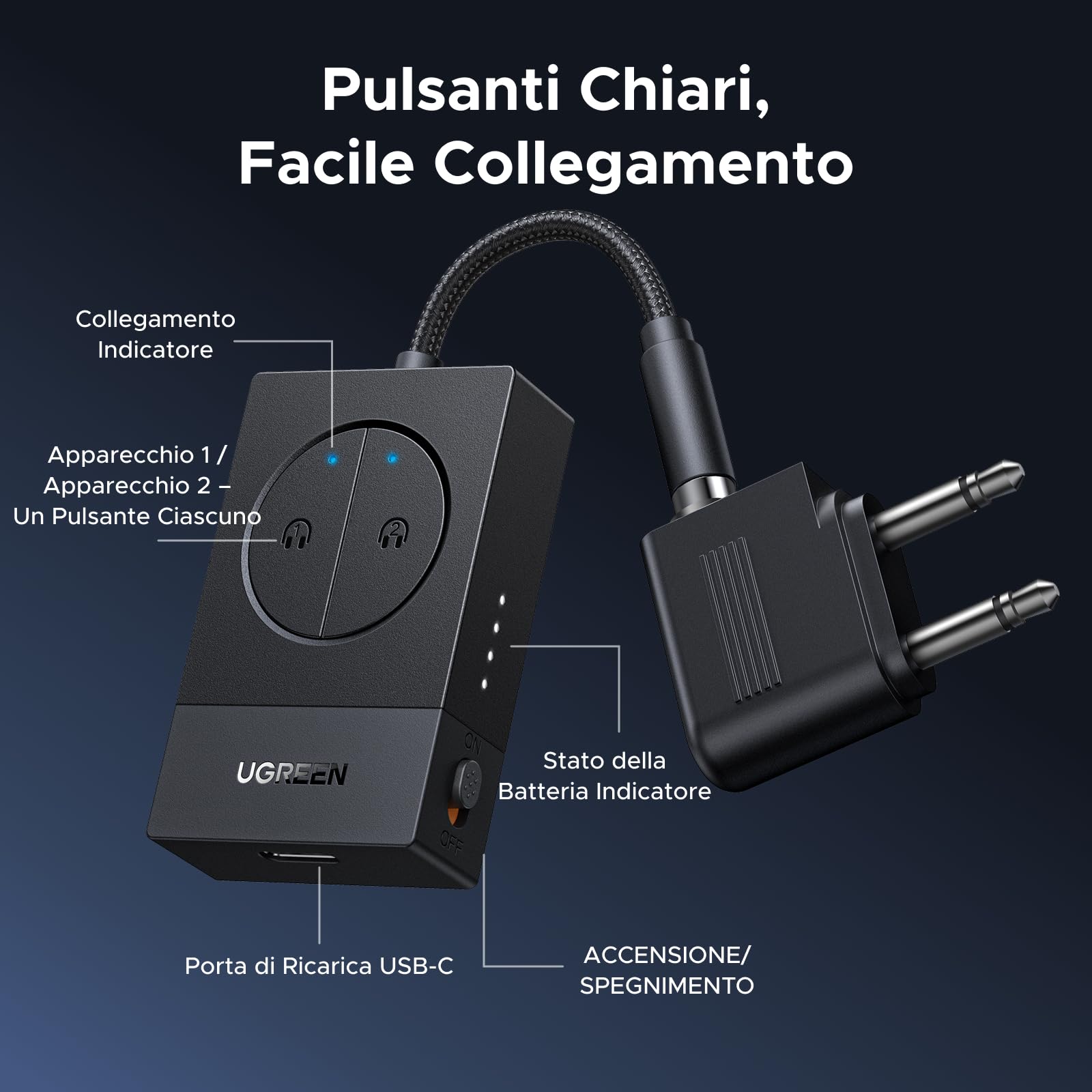 ugreen-trasmettitore-bluetooth-5-4-per-tv-e-aereo-aux-3-5mm-19h image 7