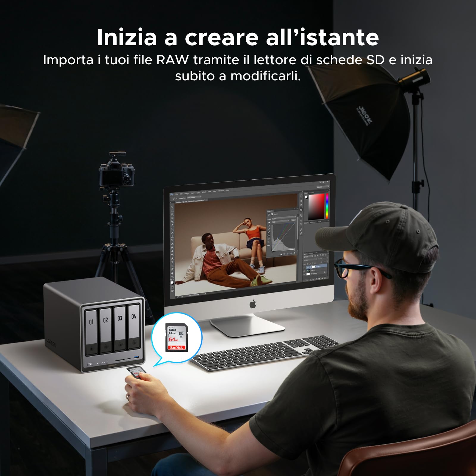 ugreen-nasync-dxp4800-pro-nas-4-vani-intel-core-i3-1315u-10gbe-senza-hdd image 6
