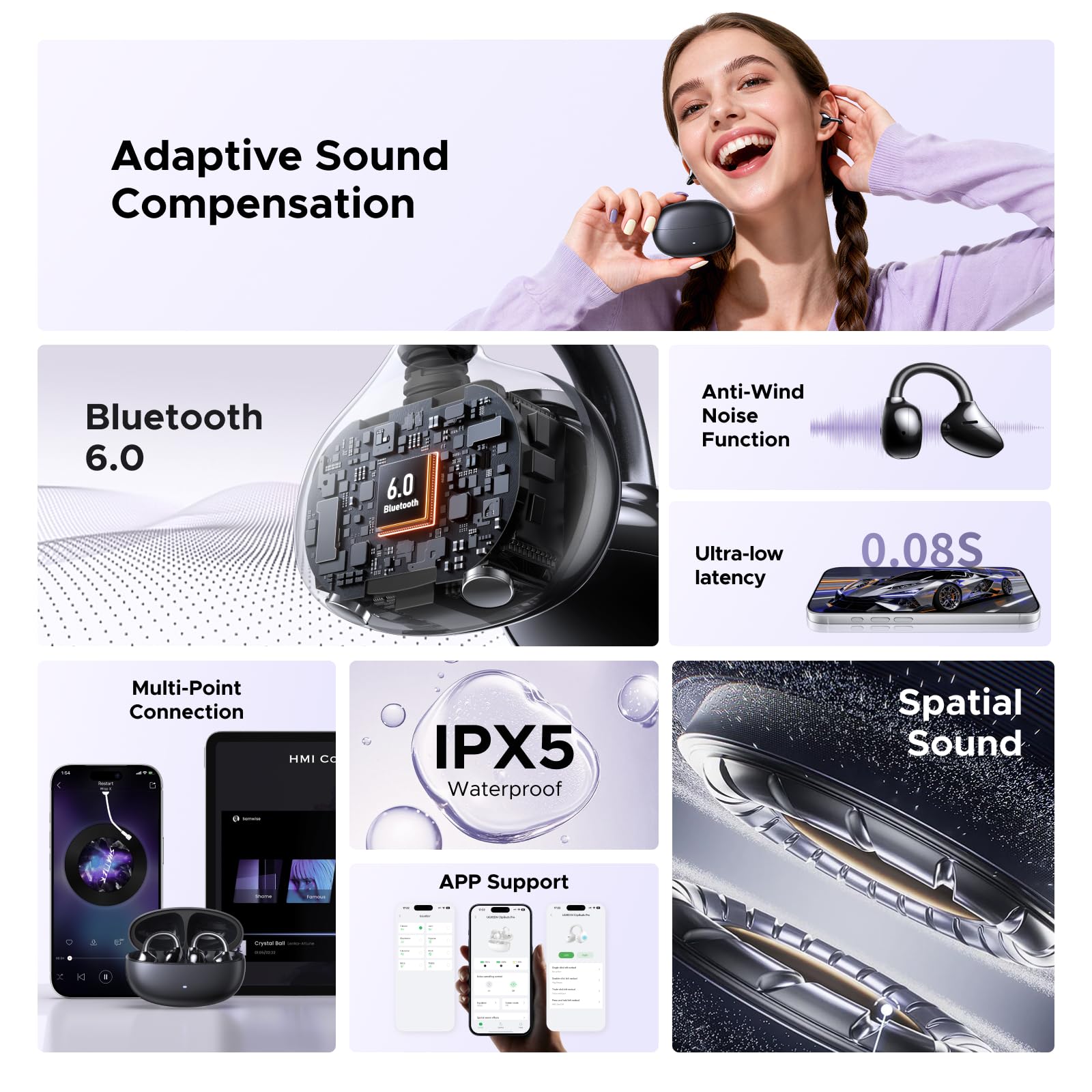 ugreen-clipbuds-pro-auricolari-bluetooth-sport-con-anc-adattiva-ibrida-e-bluetoo image 5