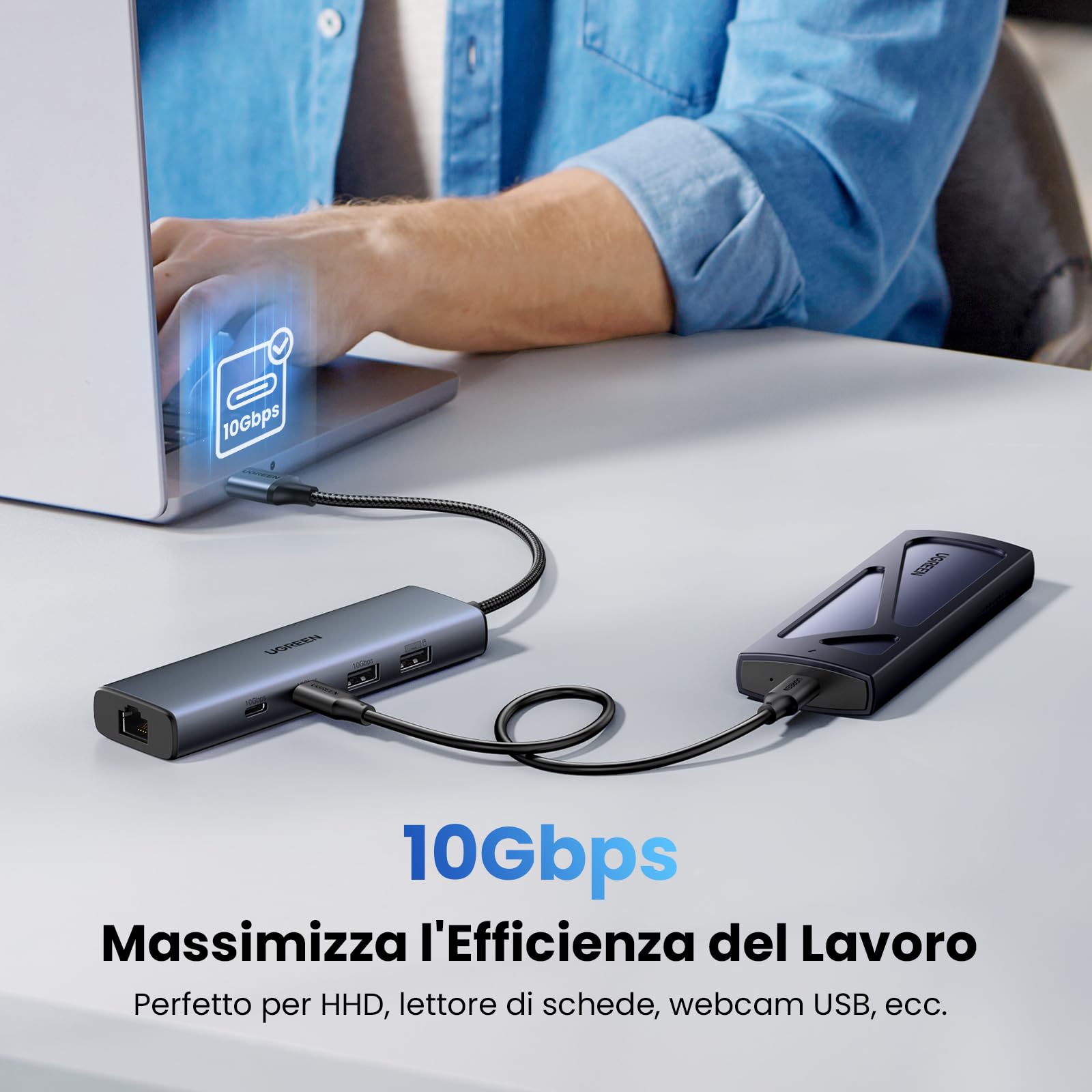 ugreen-hub-ethernet-6-in-1-usb-a-usb-c-con-lan-gigabit-1000-mbps-e-usb-3-2-10gbp image 5