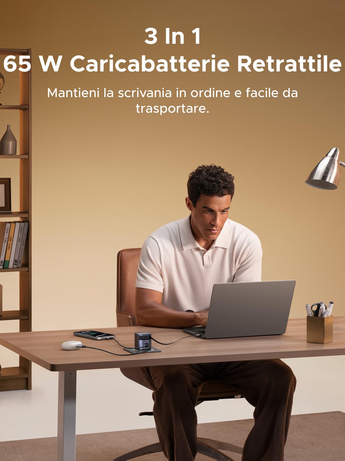 ugreen-nexode-65w-caricatore-retrattile-usb-c-gan-3-porte-pd-3-0 image 2