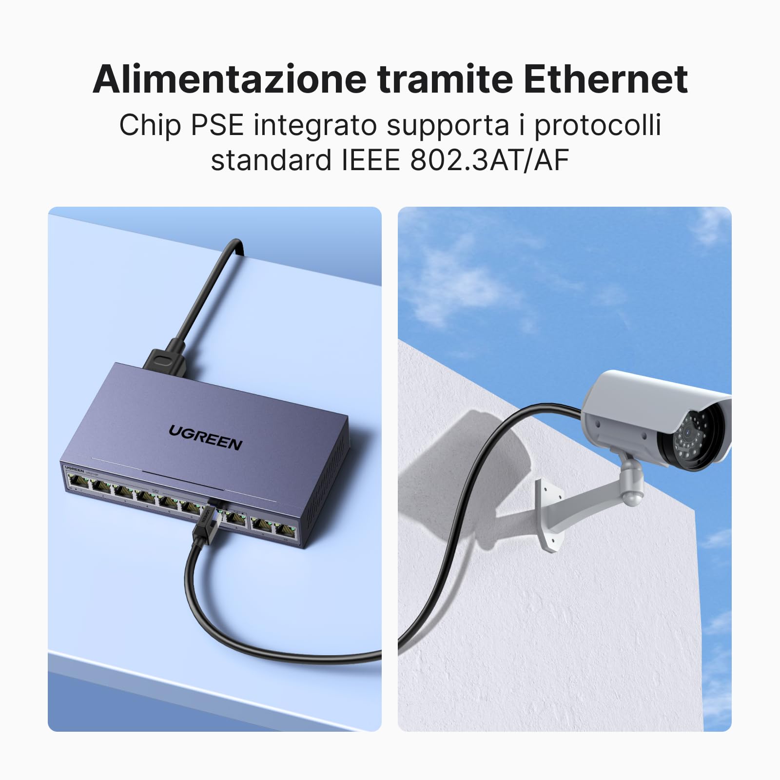 ugreen-switch-ethernet-gigabit-10-porte-con-8-poe-60w-2-uplink image 2