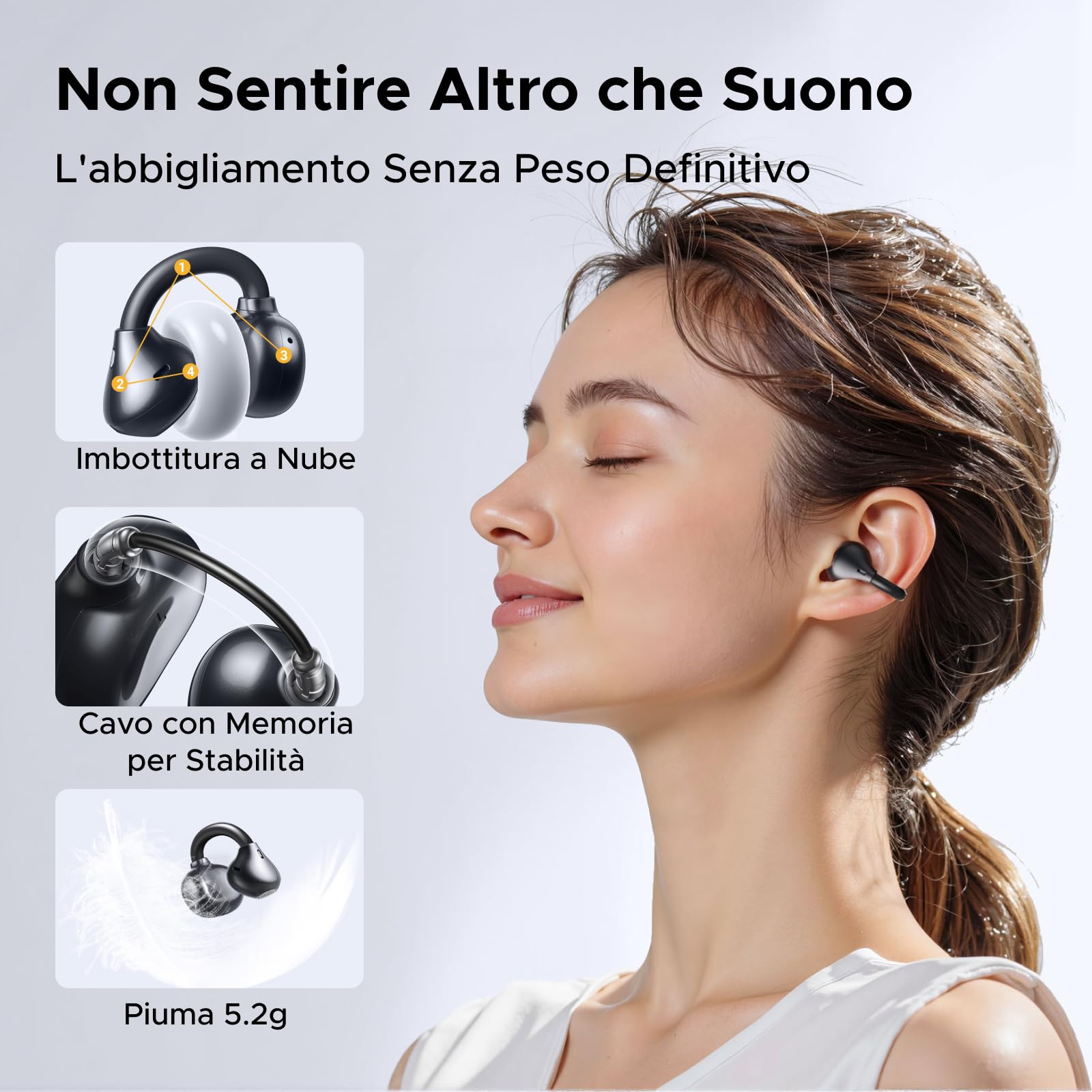 ugreen-hitune-clipbuds-cuffie-bluetooth-clip-on-ipx5-usb-c-nere image 2