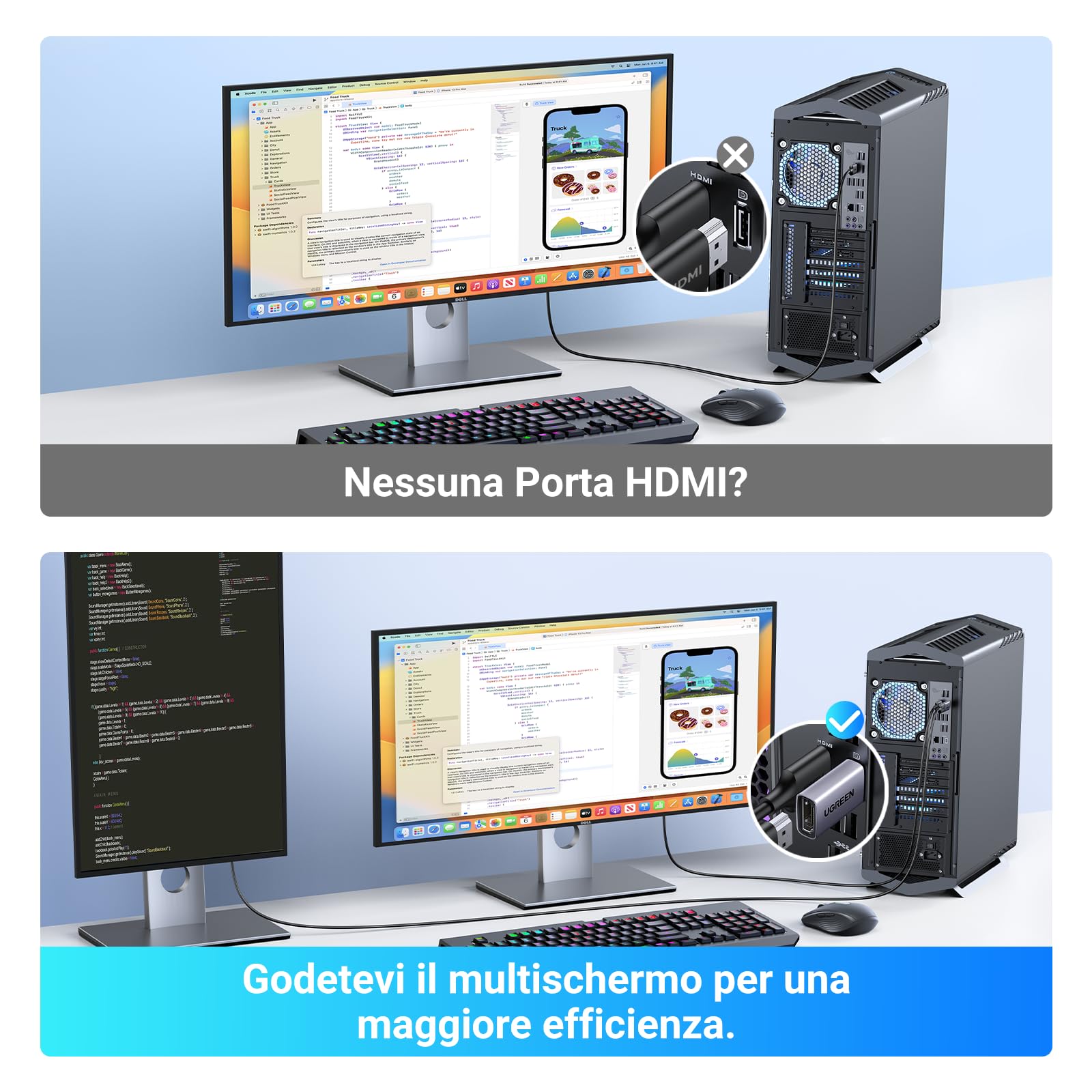 ugreen-adattatore-displayport-a-hdmi-4k-30hz-confezione-da-2-pezzi image 2