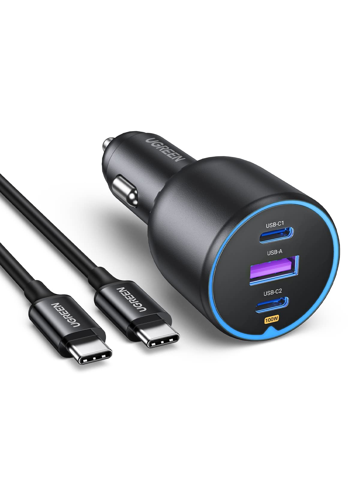 ugreen-caricatore-auto-130w-usb-c-100w-cavo-100w-pd-qc-3-0 image 1