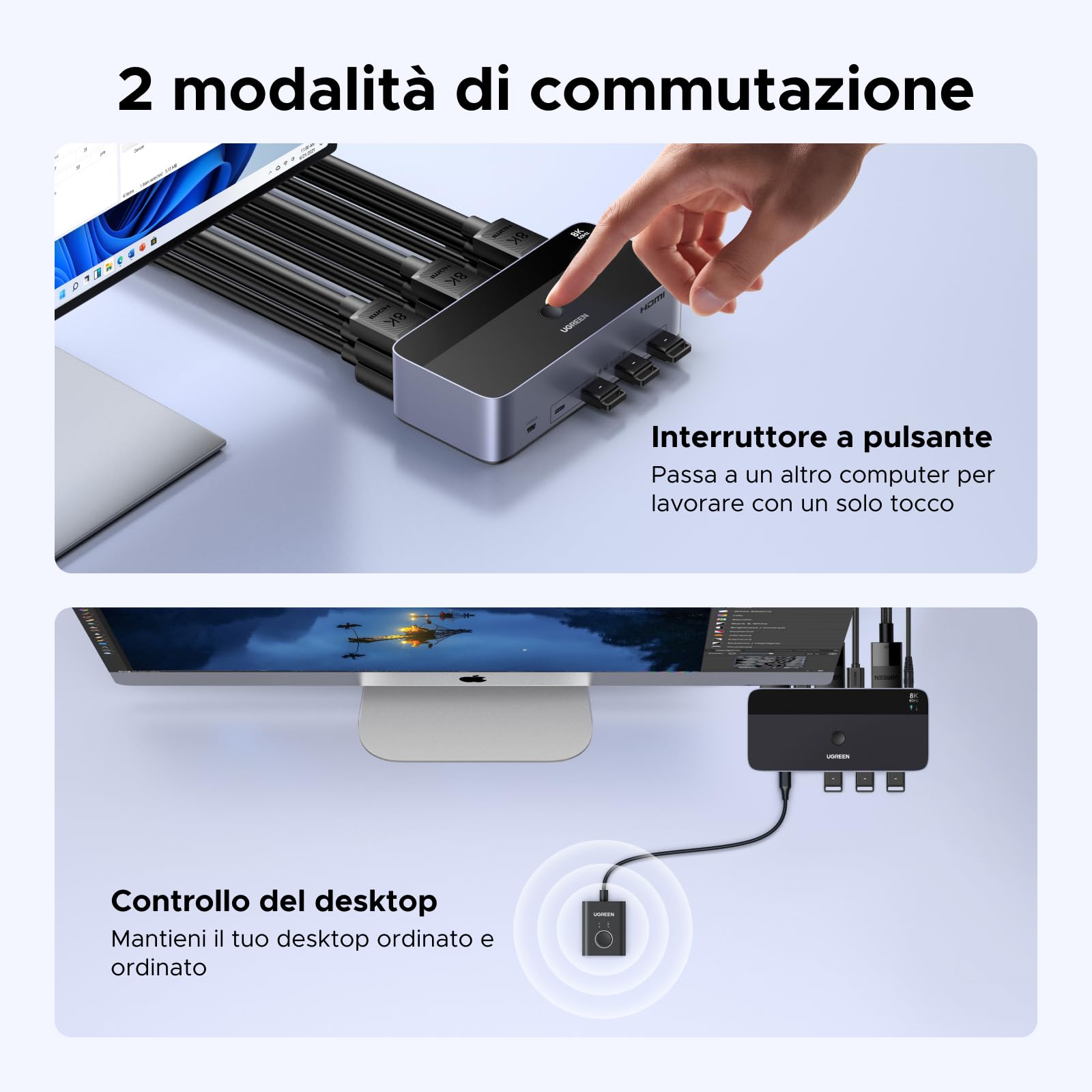 ugreen-switch-kvm-hdmi-dp-2-pc-x-3-monitor-8k-60hz-con-3x-usb-a-1x-usb-c-5gbps image 5